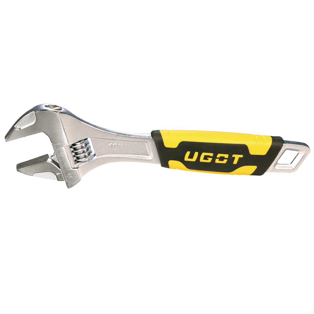 Model F Wide Opening Bright Chrome Adjustable Wrench